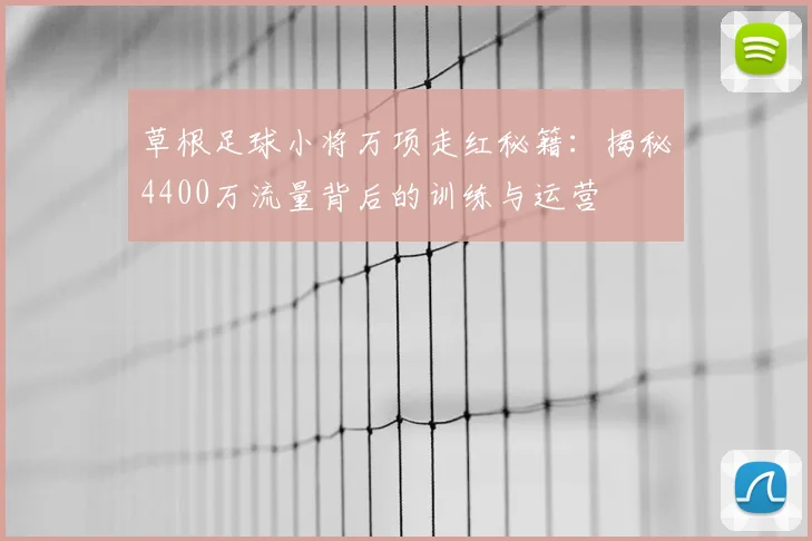 草根足球小将万项走红秘籍：揭秘4400万流量背后的训练与运营